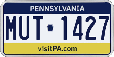 PA license plate MUT1427