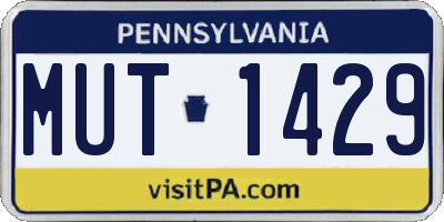 PA license plate MUT1429