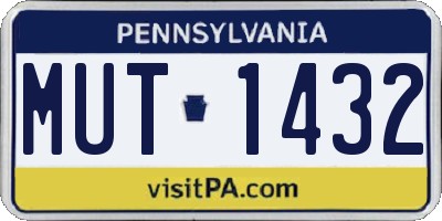 PA license plate MUT1432