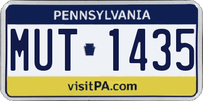 PA license plate MUT1435