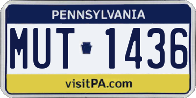 PA license plate MUT1436