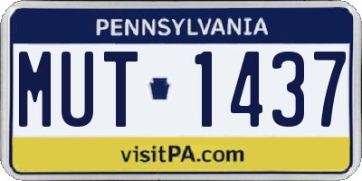PA license plate MUT1437