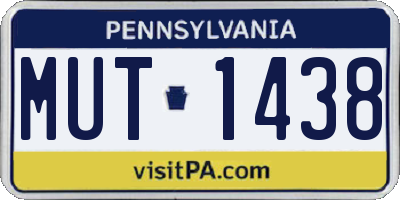 PA license plate MUT1438