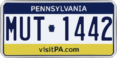 PA license plate MUT1442