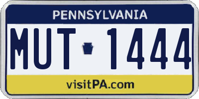 PA license plate MUT1444