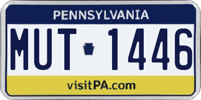 PA license plate MUT1446