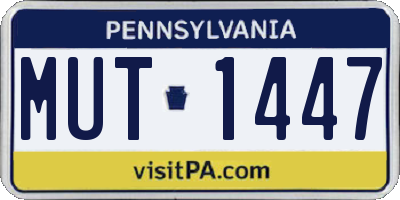 PA license plate MUT1447