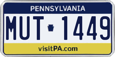 PA license plate MUT1449
