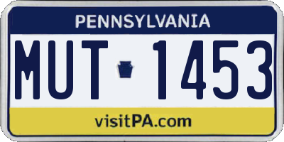 PA license plate MUT1453