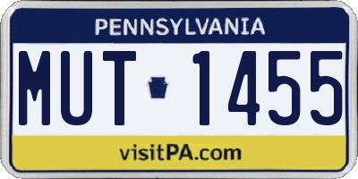 PA license plate MUT1455
