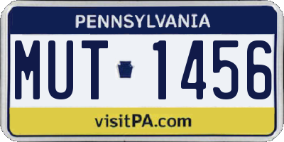 PA license plate MUT1456