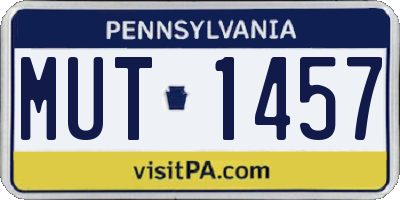 PA license plate MUT1457