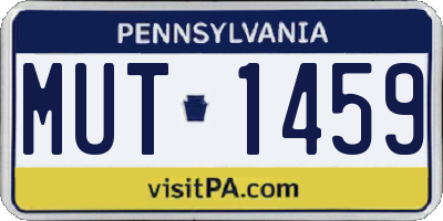 PA license plate MUT1459