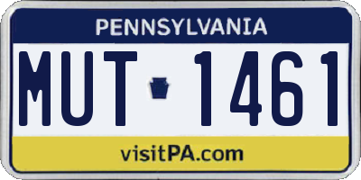 PA license plate MUT1461