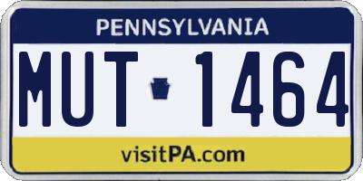 PA license plate MUT1464
