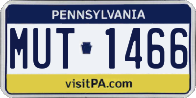 PA license plate MUT1466