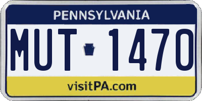 PA license plate MUT1470