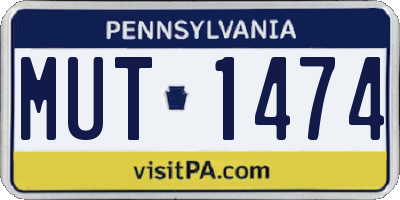 PA license plate MUT1474