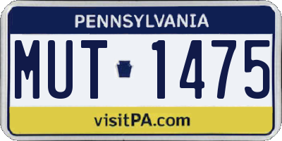 PA license plate MUT1475