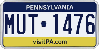 PA license plate MUT1476