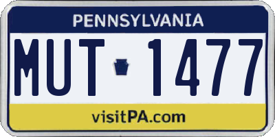 PA license plate MUT1477