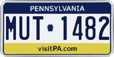 PA license plate MUT1482