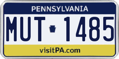 PA license plate MUT1485