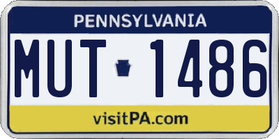 PA license plate MUT1486