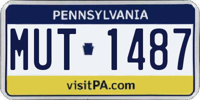 PA license plate MUT1487