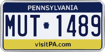 PA license plate MUT1489