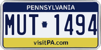 PA license plate MUT1494