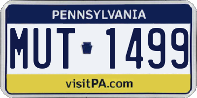 PA license plate MUT1499