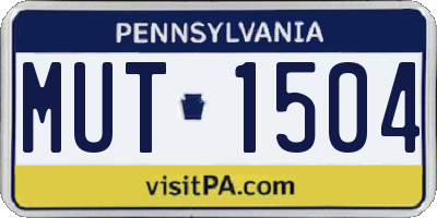 PA license plate MUT1504