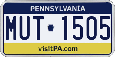 PA license plate MUT1505