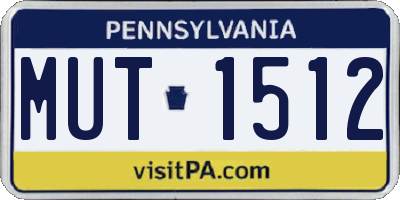 PA license plate MUT1512