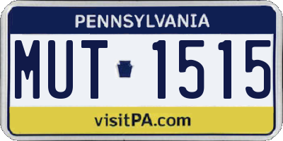 PA license plate MUT1515