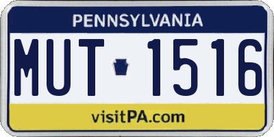 PA license plate MUT1516