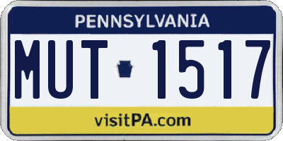 PA license plate MUT1517