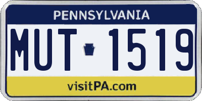 PA license plate MUT1519