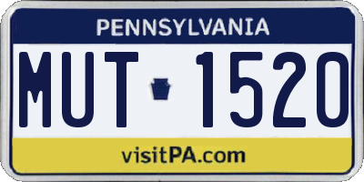 PA license plate MUT1520