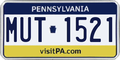 PA license plate MUT1521