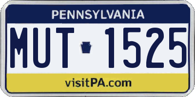 PA license plate MUT1525