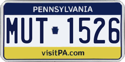 PA license plate MUT1526