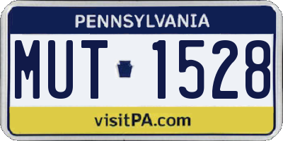 PA license plate MUT1528