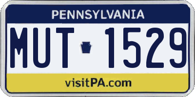 PA license plate MUT1529