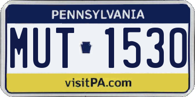 PA license plate MUT1530