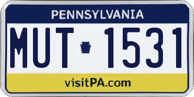 PA license plate MUT1531