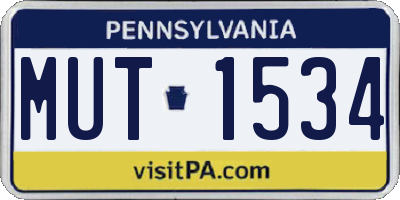 PA license plate MUT1534