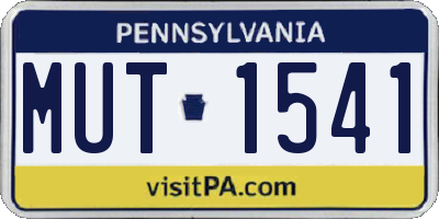 PA license plate MUT1541