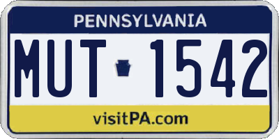 PA license plate MUT1542